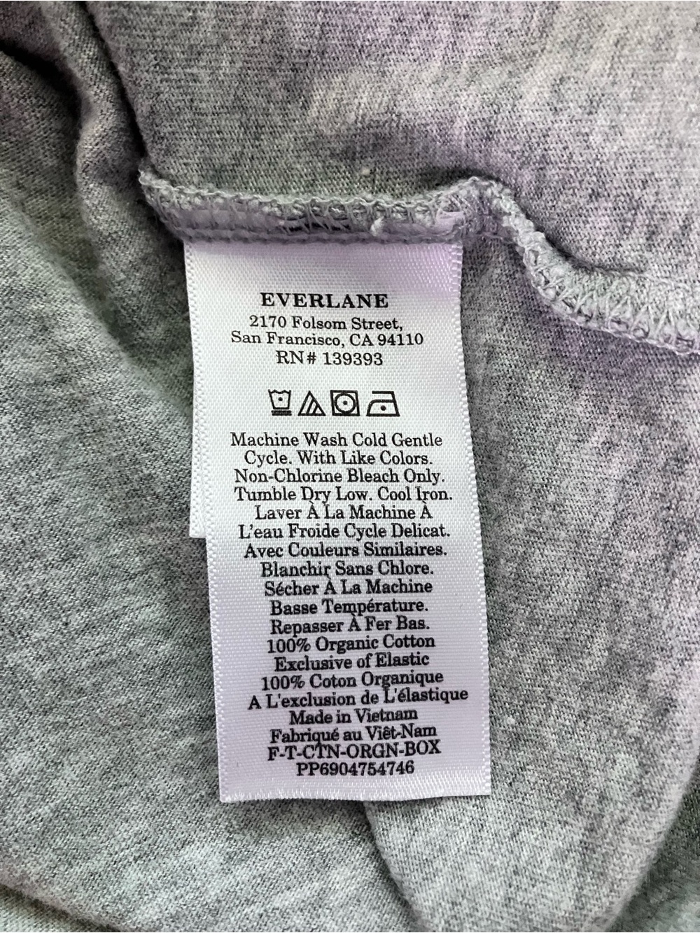 Everlane Grey Crop Cotton T Shirt Size Large - Picture 4 of 6